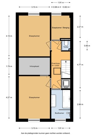 Floorplan - Havikstraat 44BS, 3514 TS Utrecht